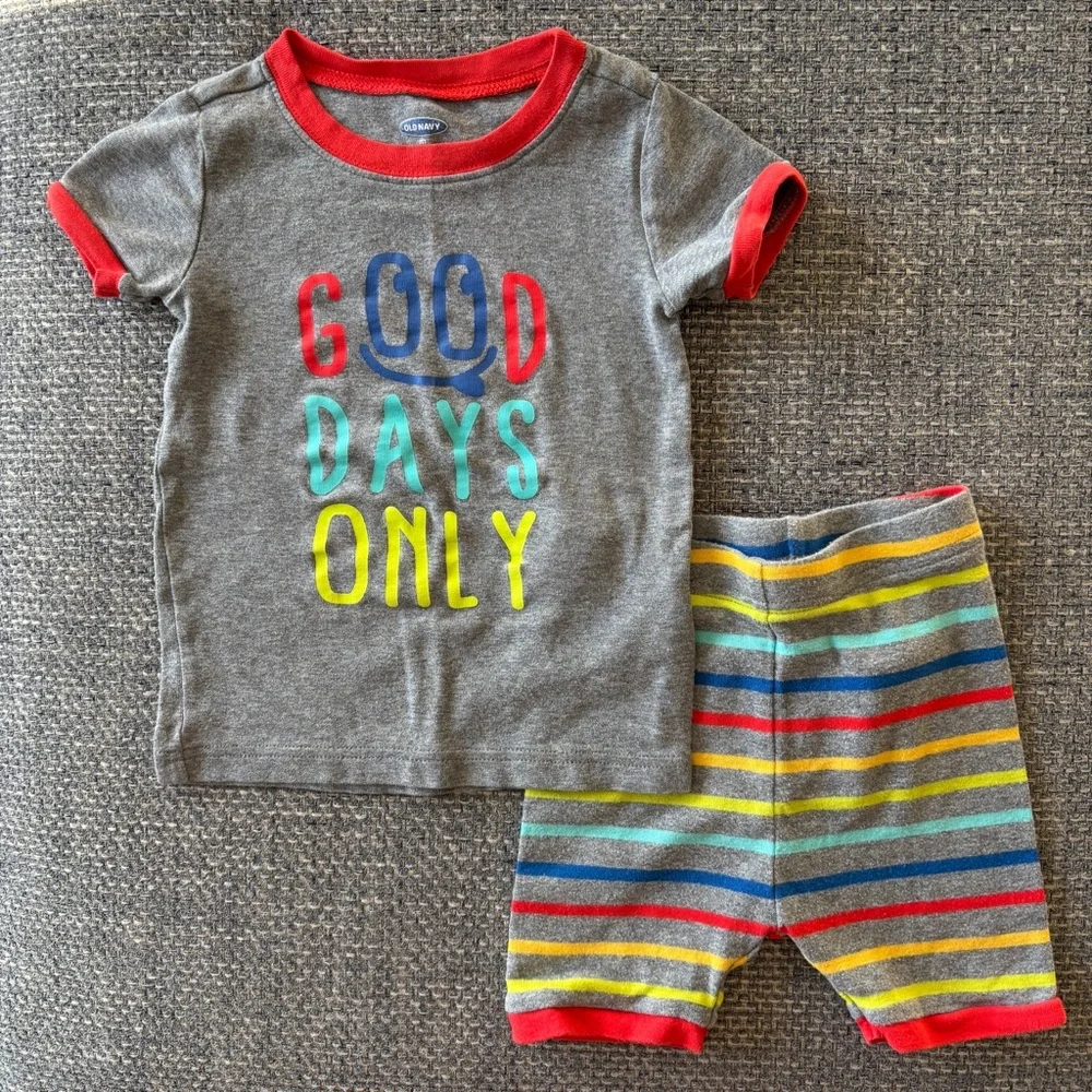 Good Days Only Kids Pajama Set | Size 3T Gray Red Sleepwear Set